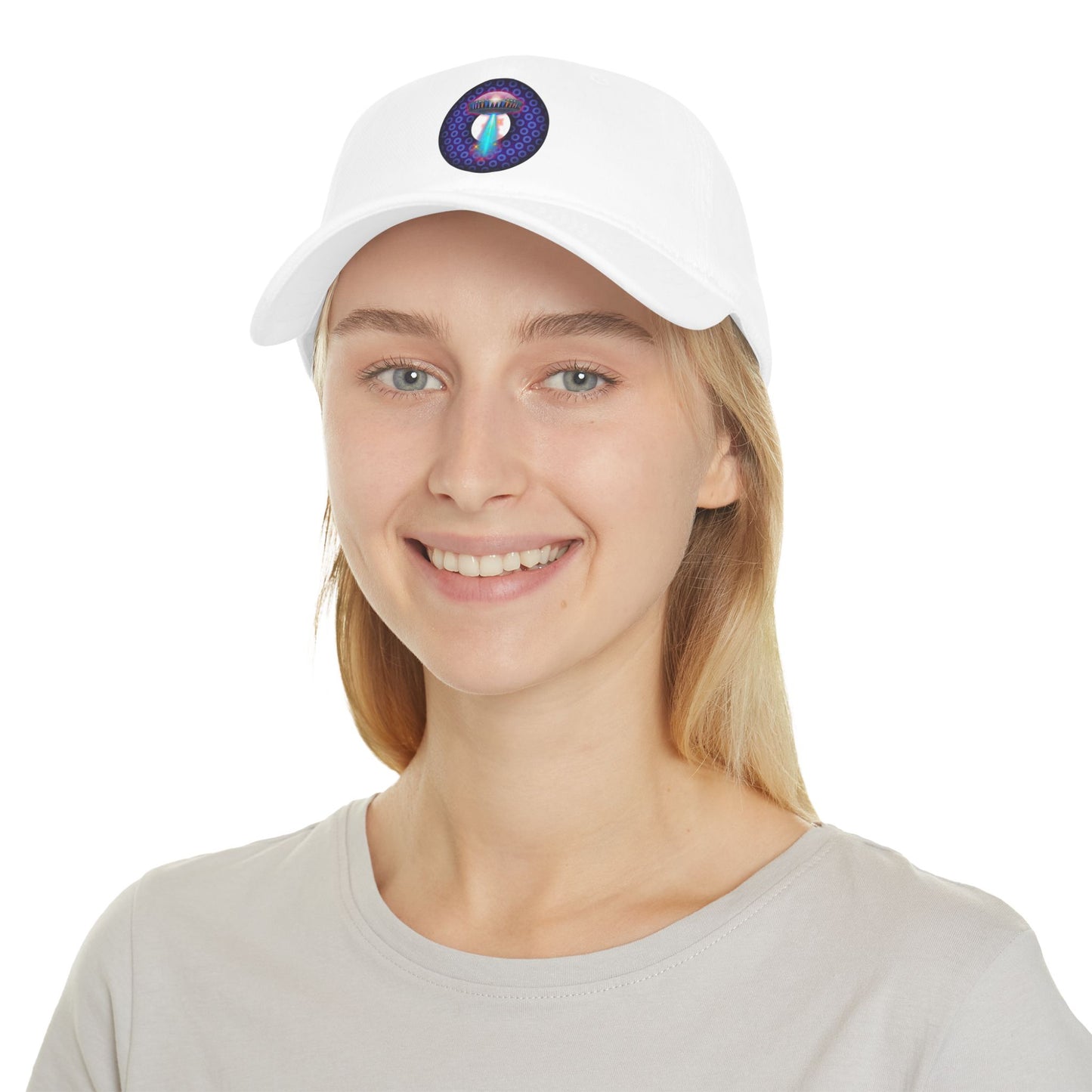 Lumpy Donut Baseball Cap - "They Serve Donuts on the Mothership Now" - variant 4 - purple/blue paradoxical donut w/