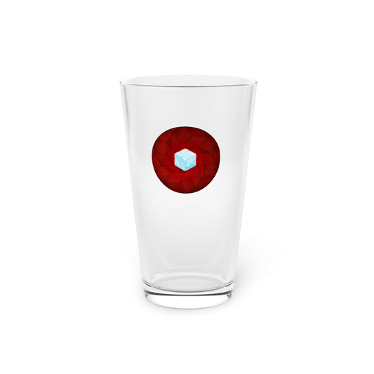 16oz Lumpy Pint Glass - "It's Ice... Cube's Pint Glass" - variant 1 - red cubed donut