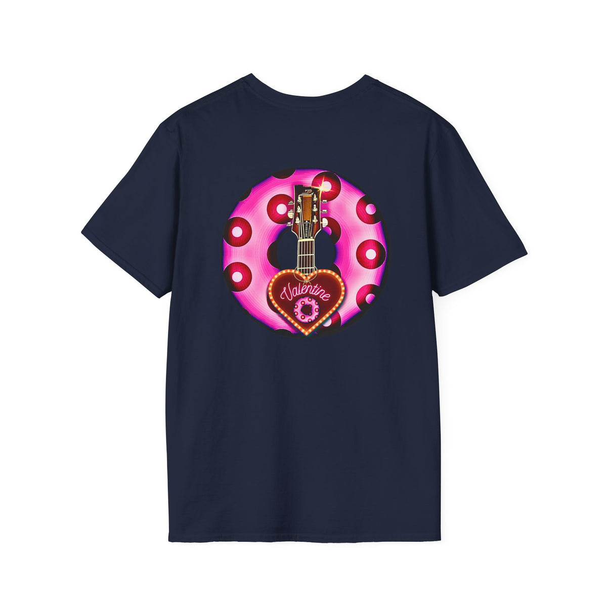 Classic Donut Tee - Unisex Soft-Style - "Would You Be My Donut?" - paradoxical bubblegum pink/red donut - variant 2