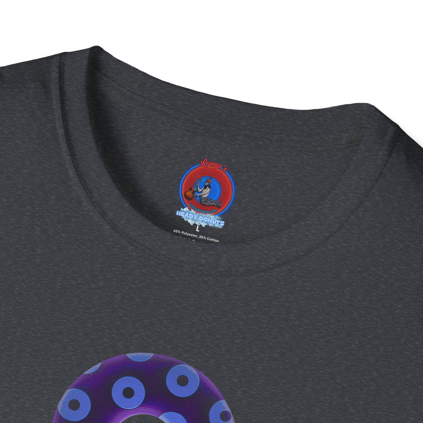 Plain Donuts/Unisex Soft-Style - "Plain Blimpy Paradoxical Donuts" - dark purple/Carolina blue donuts