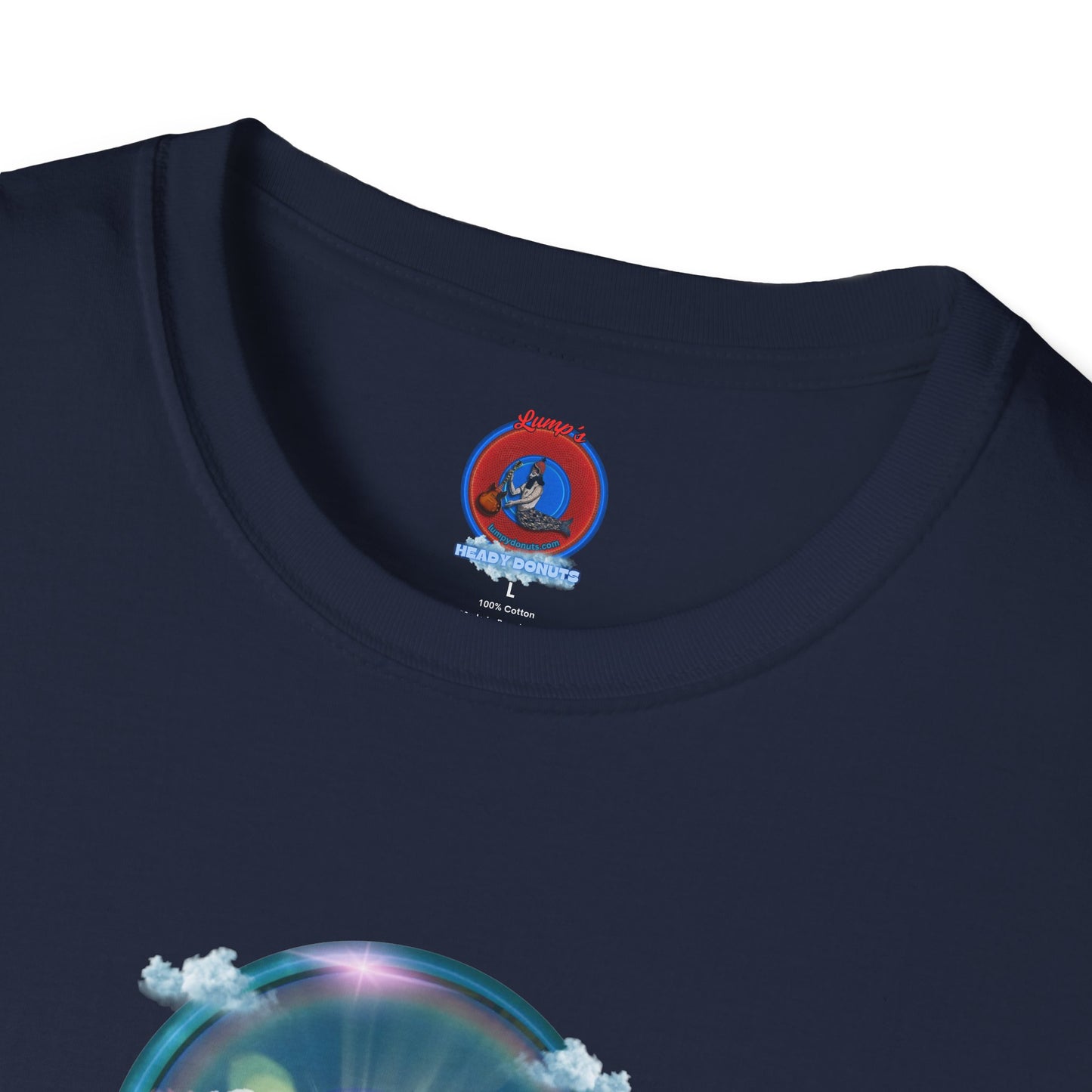 Classic Donut Tee - Unisex Soft-Style - "The Divided Donut" - vivid blue sky donut