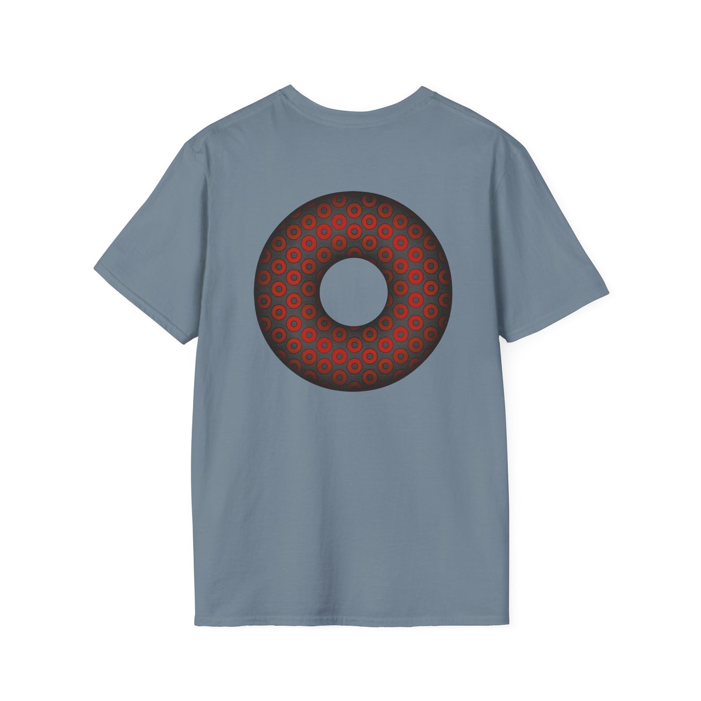 Plain Donuts/Unisex Soft-Style - "Plain Paradoxical Grided Donut" - red/dark gray donuts