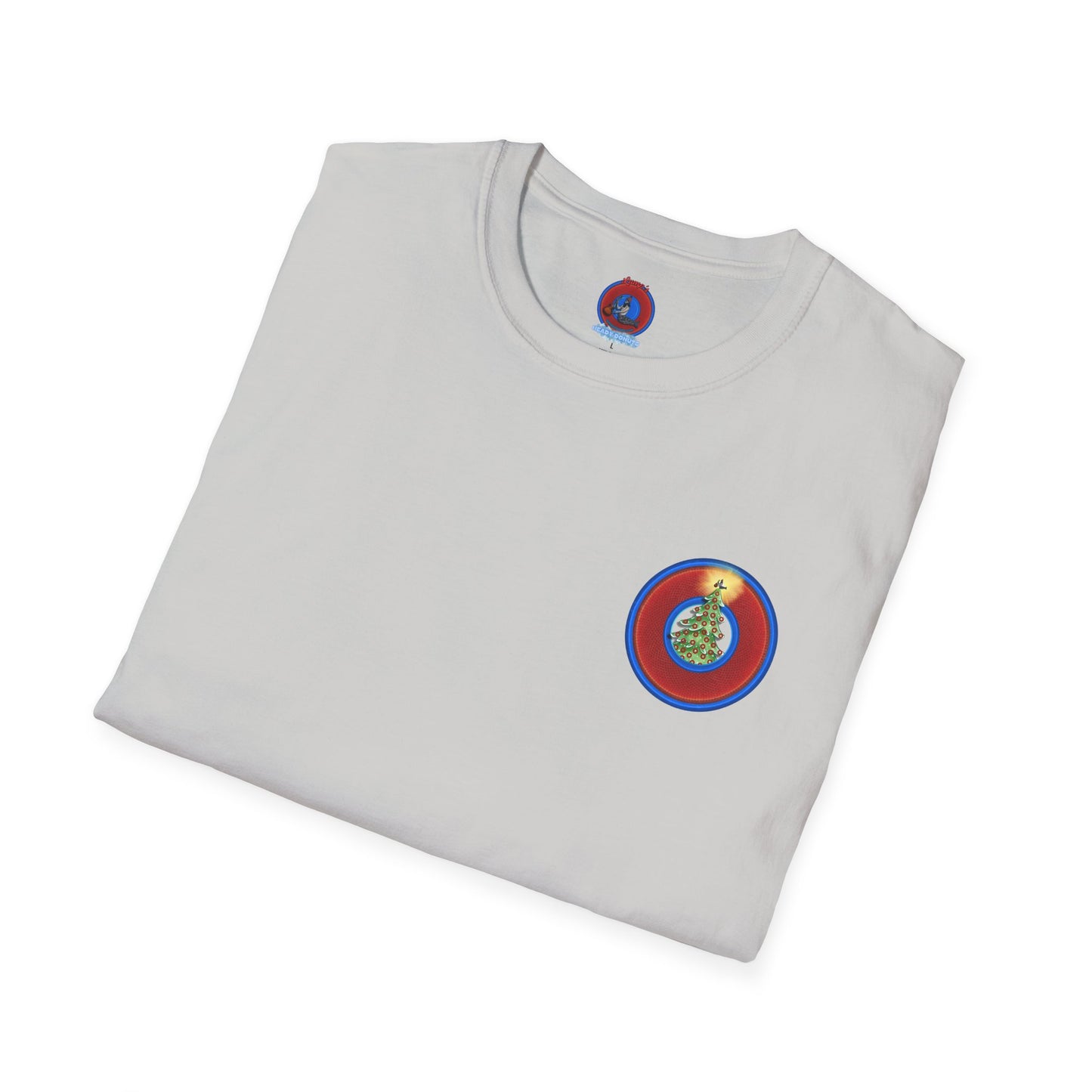 Classic Donut Tee - Unisex Soft-Style - "It's Always Phishmas in Philly" - rustic red/blue donut