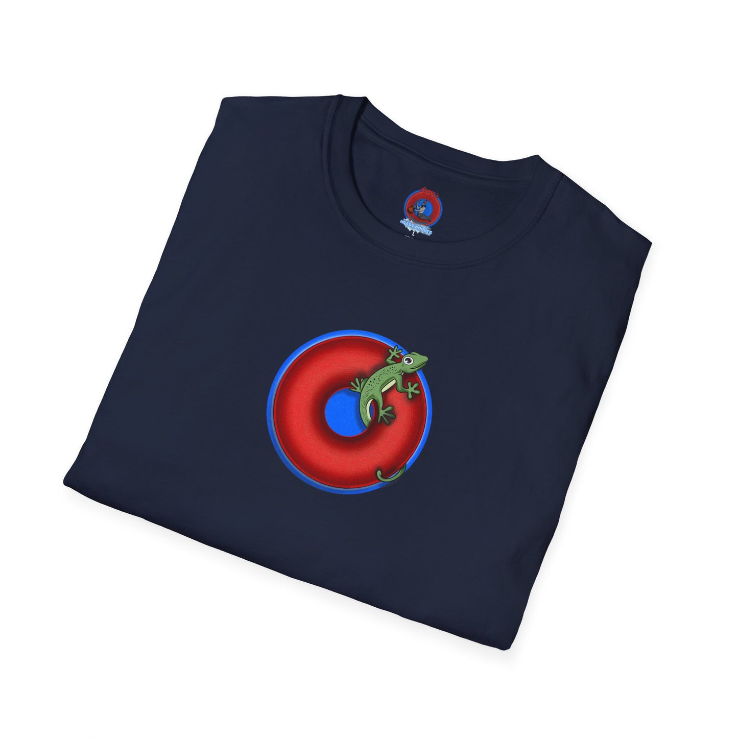 Classic Donut Tee - Unisex Soft-Style - "Practically Extinct Tee Shirt" - plump vivid red donut- variant 2
