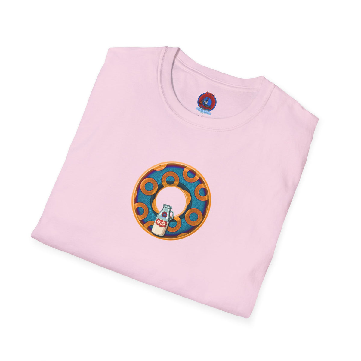 Classic Donut Tee - Unisex Soft-Style - "Wooked Cream - YEMSG Donut " -blue/orange rustic paradox donut - variant 4