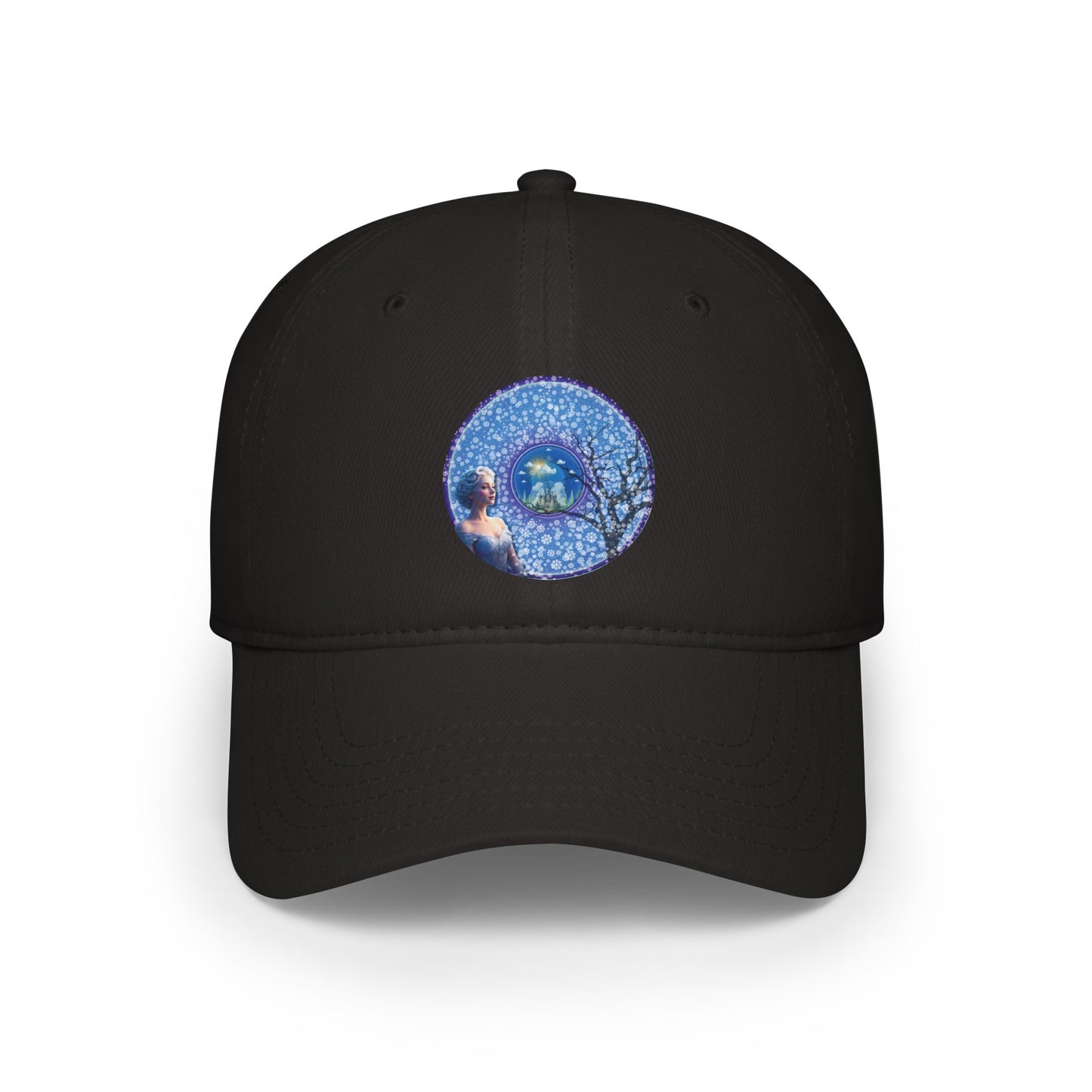 Lumpy Donut Baseball Cap - "The Donut Cap Locked in Glaciers" - vivid blue/purple donut w/