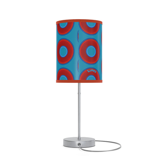 Lumpy Accent Lamps - red vivid donuts w/aquamarine blue background