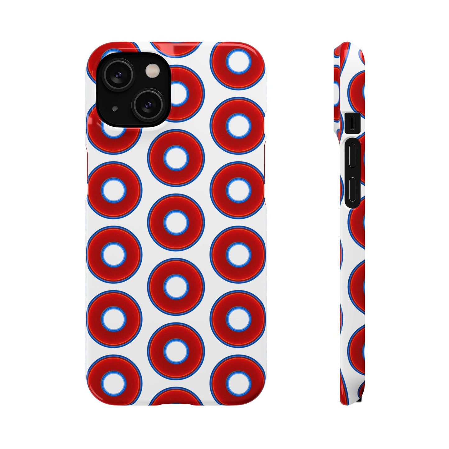 Lumpy Donut Snap Case - red vivid donut print w/white background