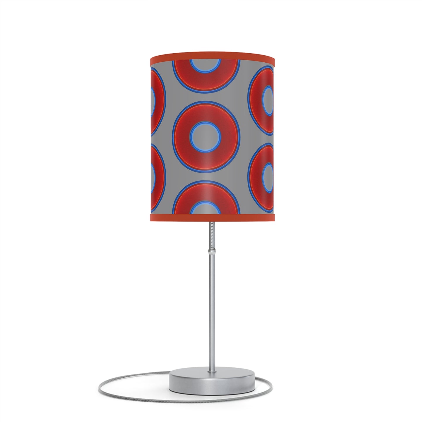 Lumpy Accent Lamps - red vivid donuts w/gray background