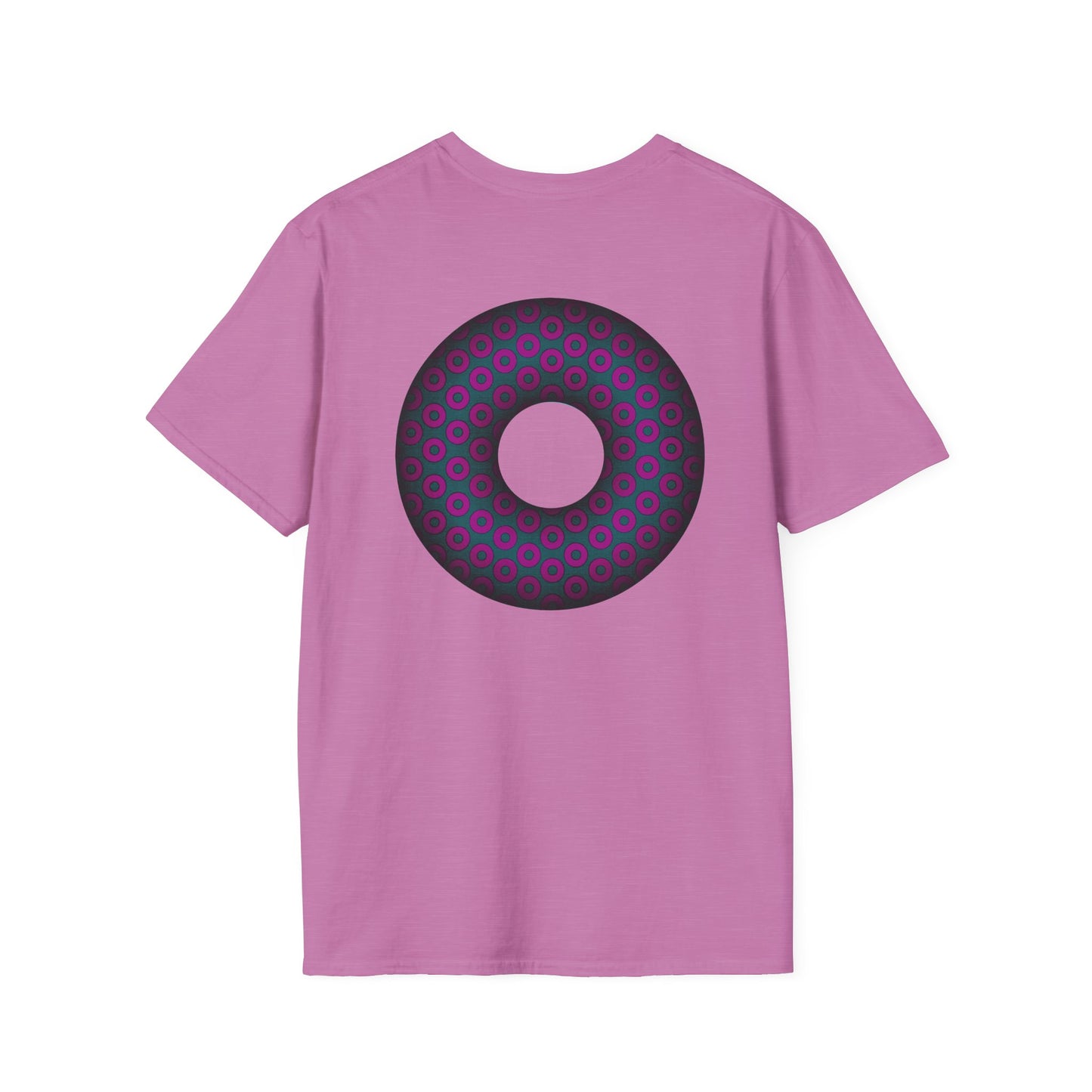 Plain Donuts/Unisex Soft-Style - "Plain Paradoxical Grided Donuts" - dark magenta/faded navy donuts
