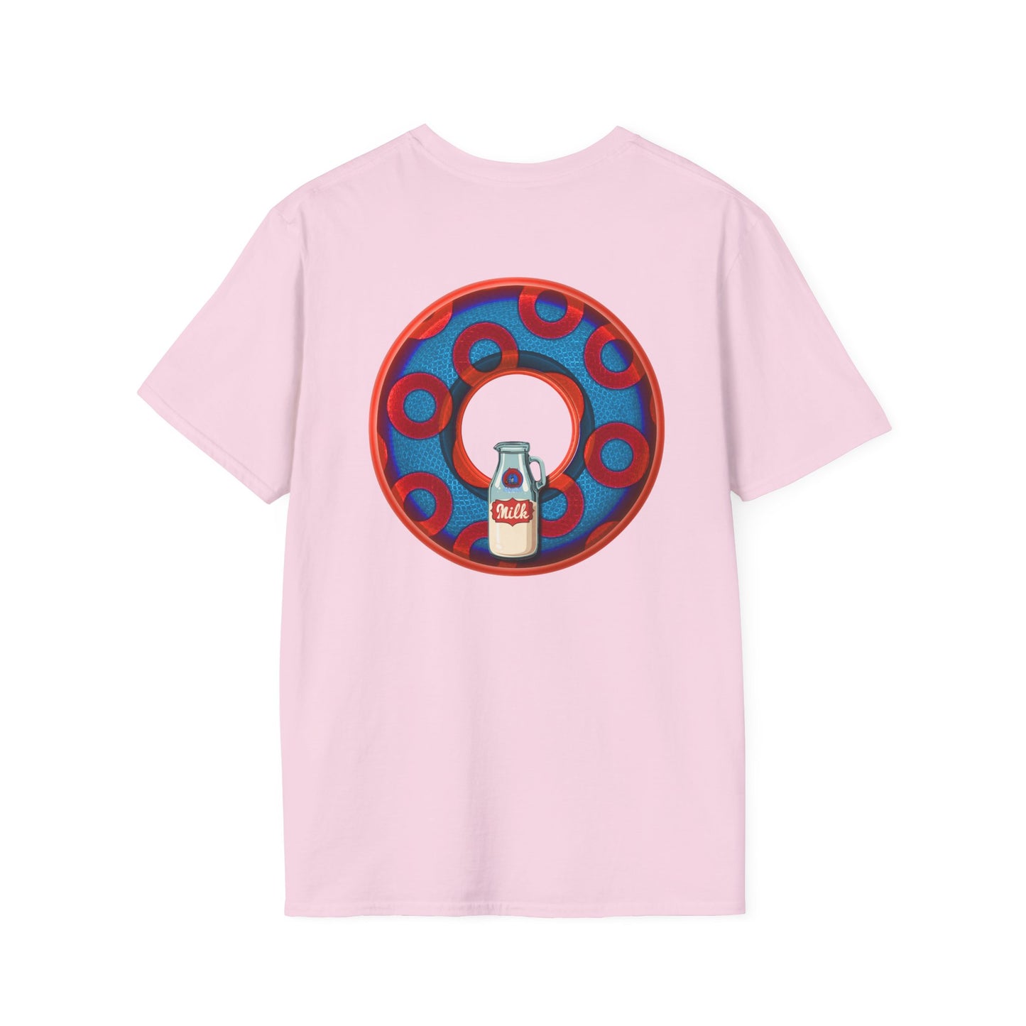 Classic Donut Tee - Unisex Soft-Style - "Wooked Cream - YEMSG Donut " - blue/red rustic paradox donut - variant 1