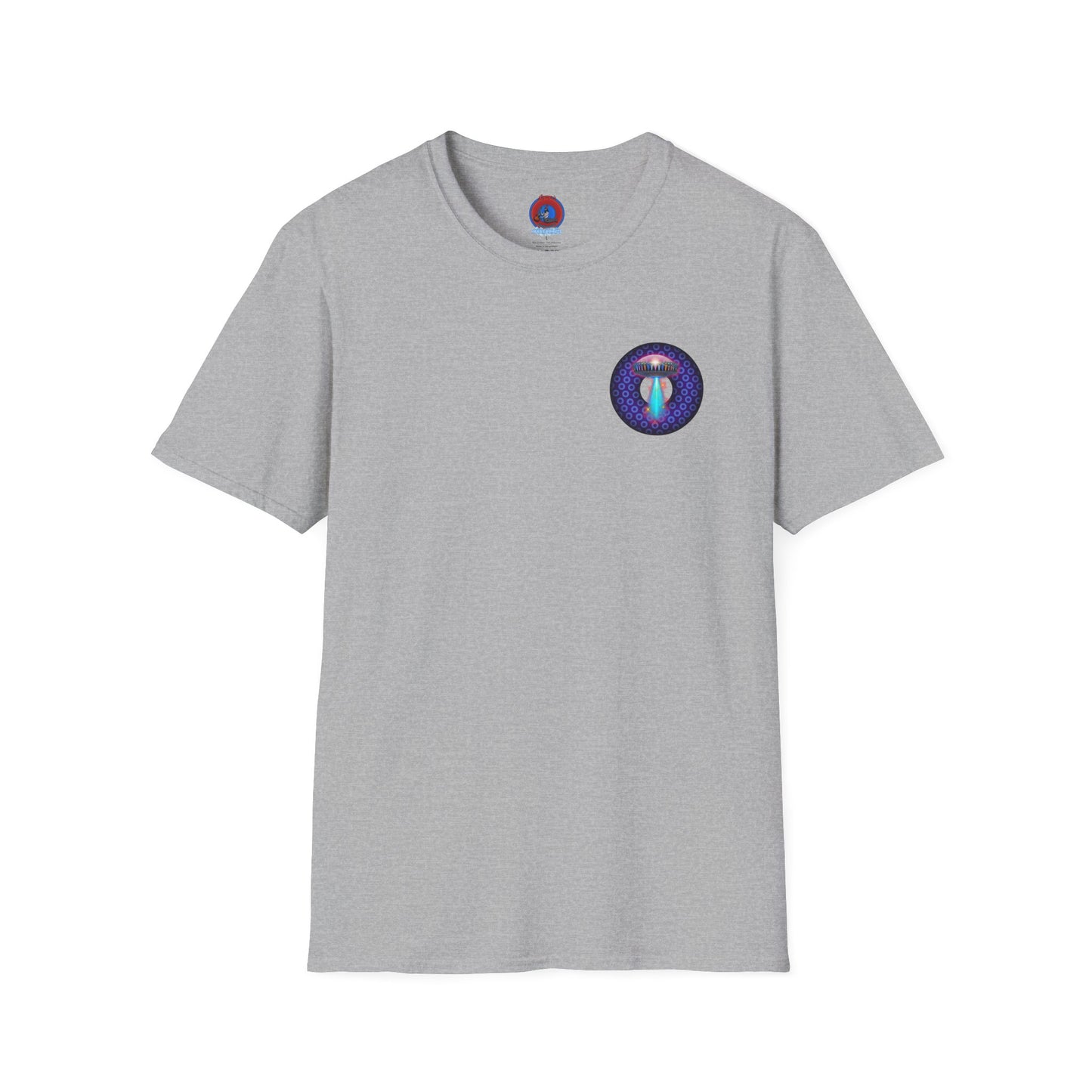 Classic Donut Tee - Unisex Soft-Style - "Donuts now Served on the Mothership" - series 1.0  - variant 5  - purple/violet paradoxical donut