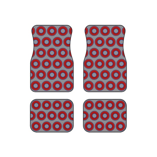 Contacted Car Mats - vivid donut print w/gray background