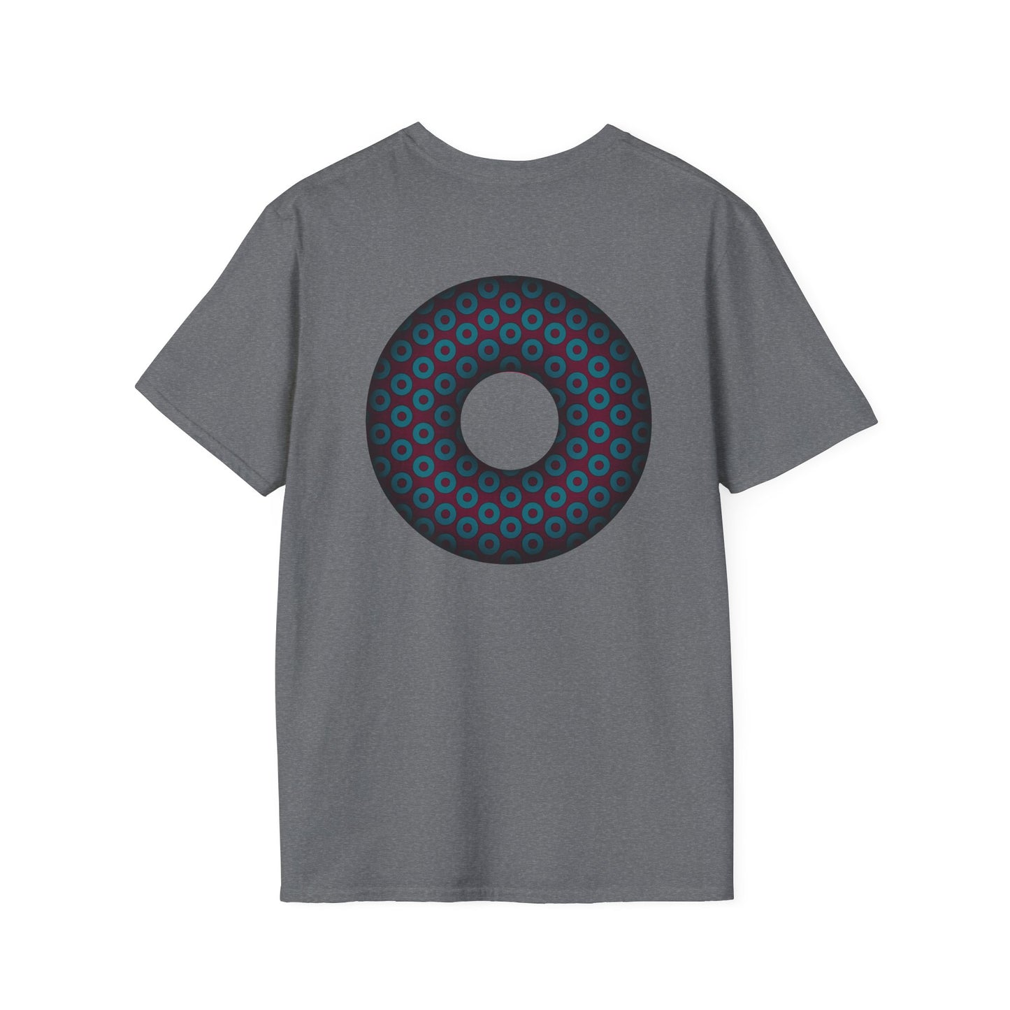 Plain Donuts/Unisex Soft-Style - "Plain Paradoxical Grided Donuts" - dark teal/dark purple donuts