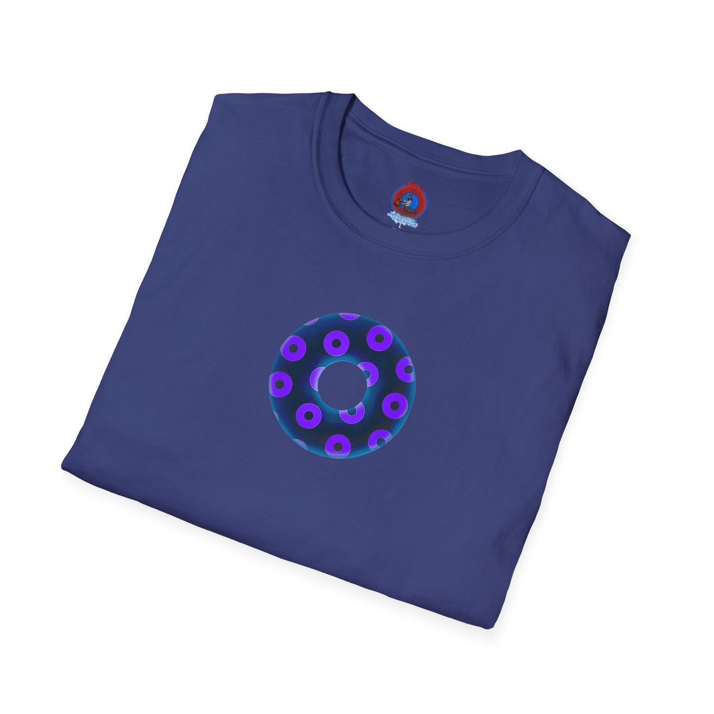Plain Donuts/Unisex Soft-Style - "Plain Blimpy Paradoxical Donuts" - dark steel blue/vivd dark purple donuts