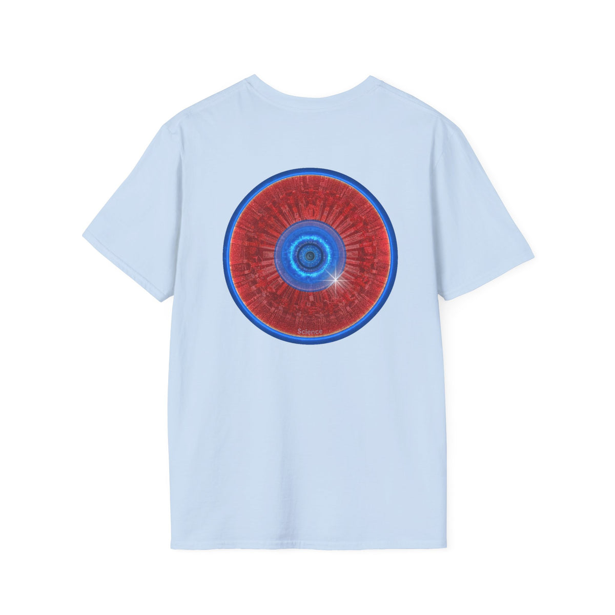 Classic Donut Tee - Unisex Soft-Style - "Graphic Translation Tee Shirt" - vivid red/blue tube donut - variant 2