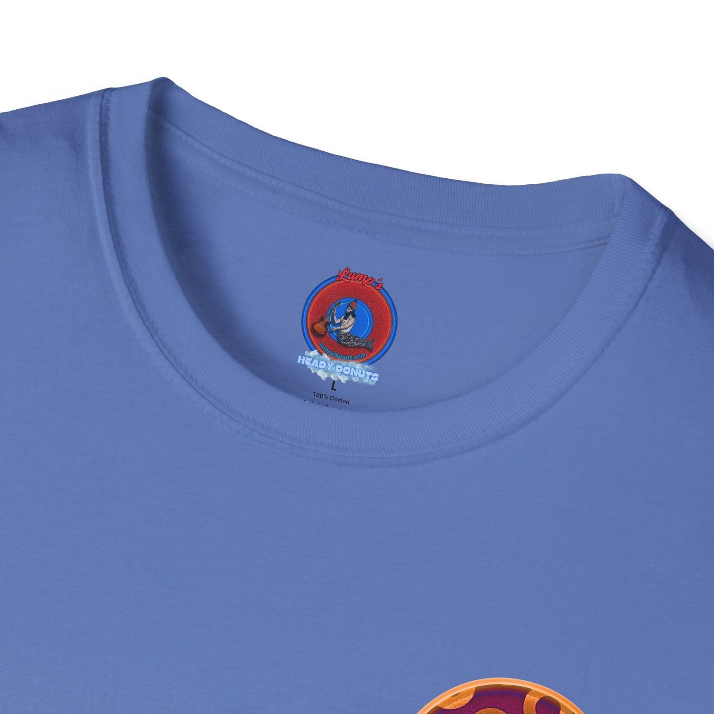 Classic Donut Tee - Unisex Soft-Style - "Princely Wooked Cream - YEMSG Donut " - burgundy/orange rustic paradox donut - variant 2