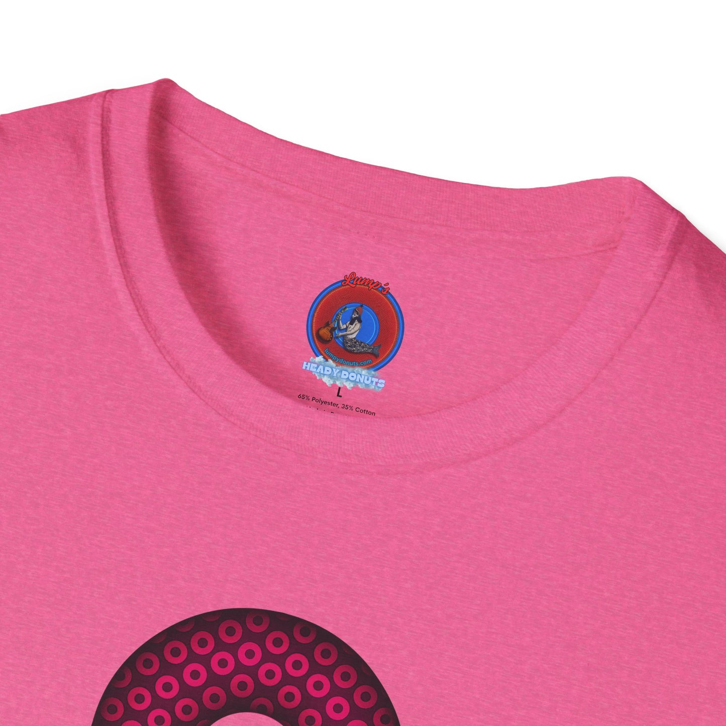 Plain Donuts/Unisex Soft-Style - "Plain Paradoxical Grided Donuts" - pink/burgundy donuts