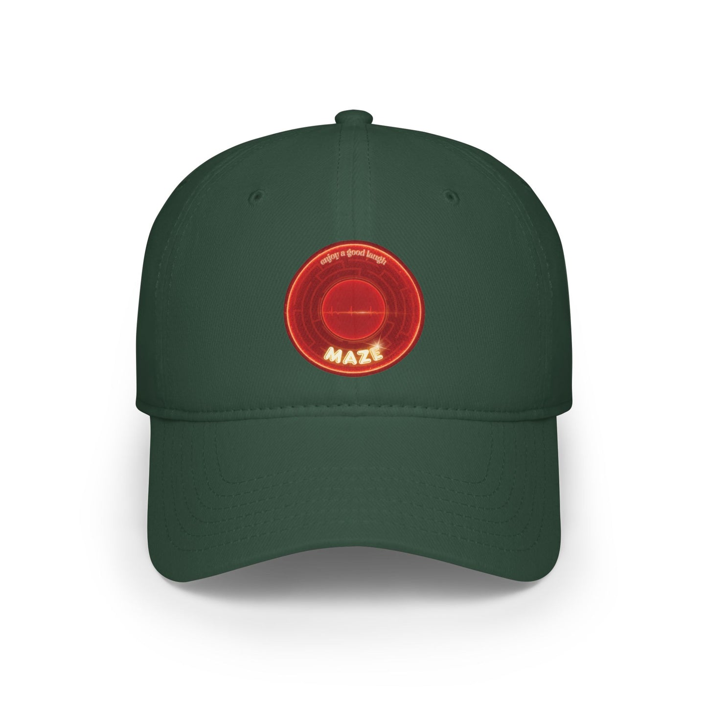 Lumpy Donut Baseball Cap - "The Amazing Donut Cap" - variant 1 - vivid red donut w/