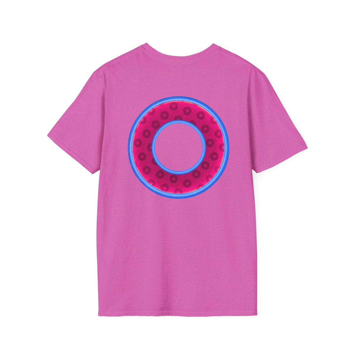 Plain Donuts/Unisex Soft-Style - "Plain Wide Mouthed Paradoxical Donuts" - bright magenta/light blue royal blue donuts