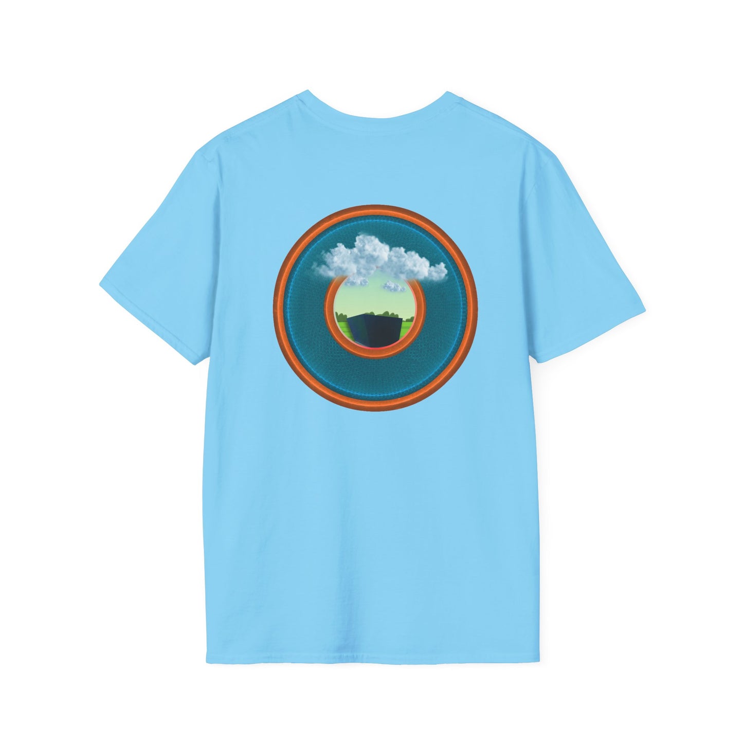Classic Donut Tee - Unisex Soft-Style - "Got Rhombus?" - series 1.0  - variant 3 - aquamarine/orange donut
