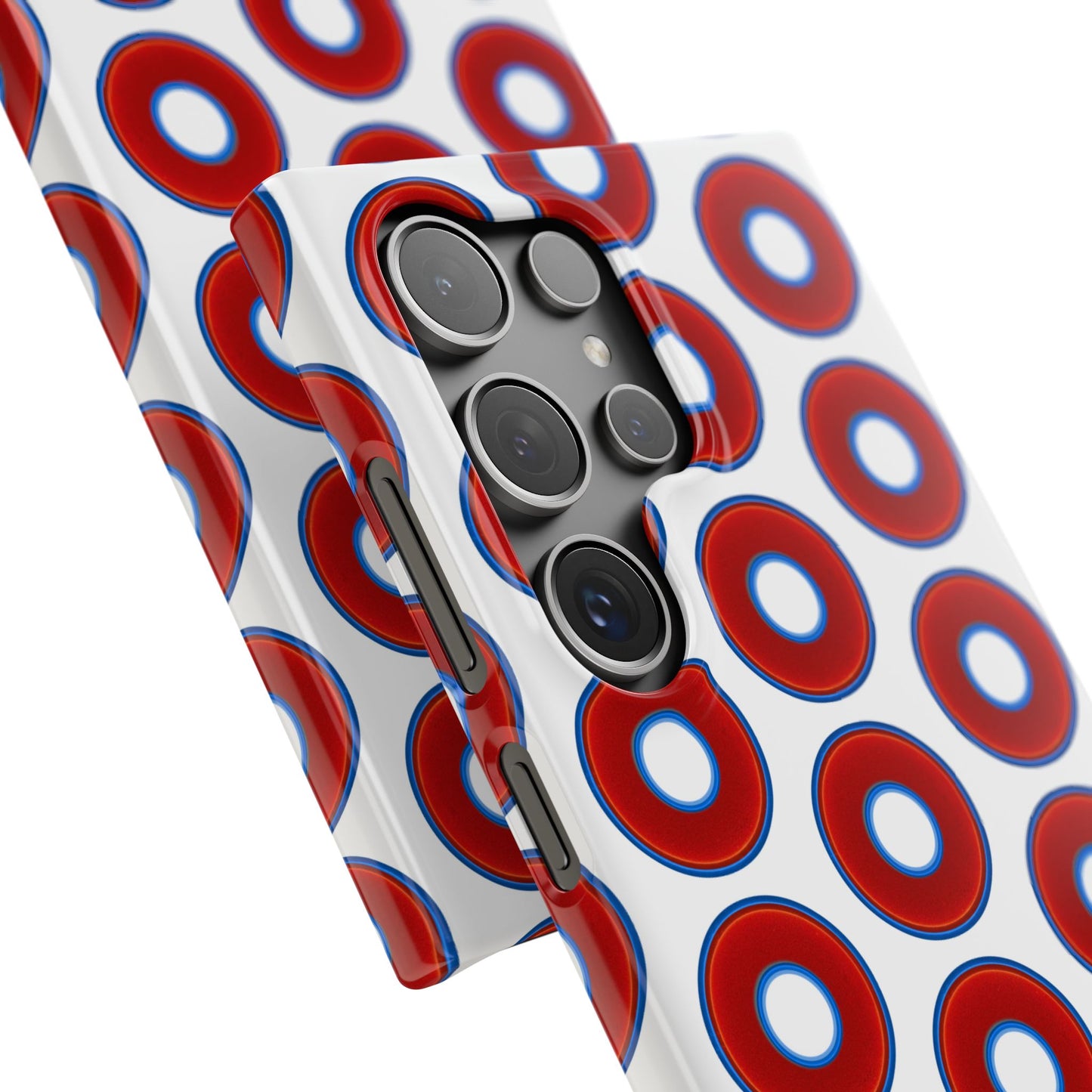 Lumpy Donut Snap Case - red vivid donut print w/white background