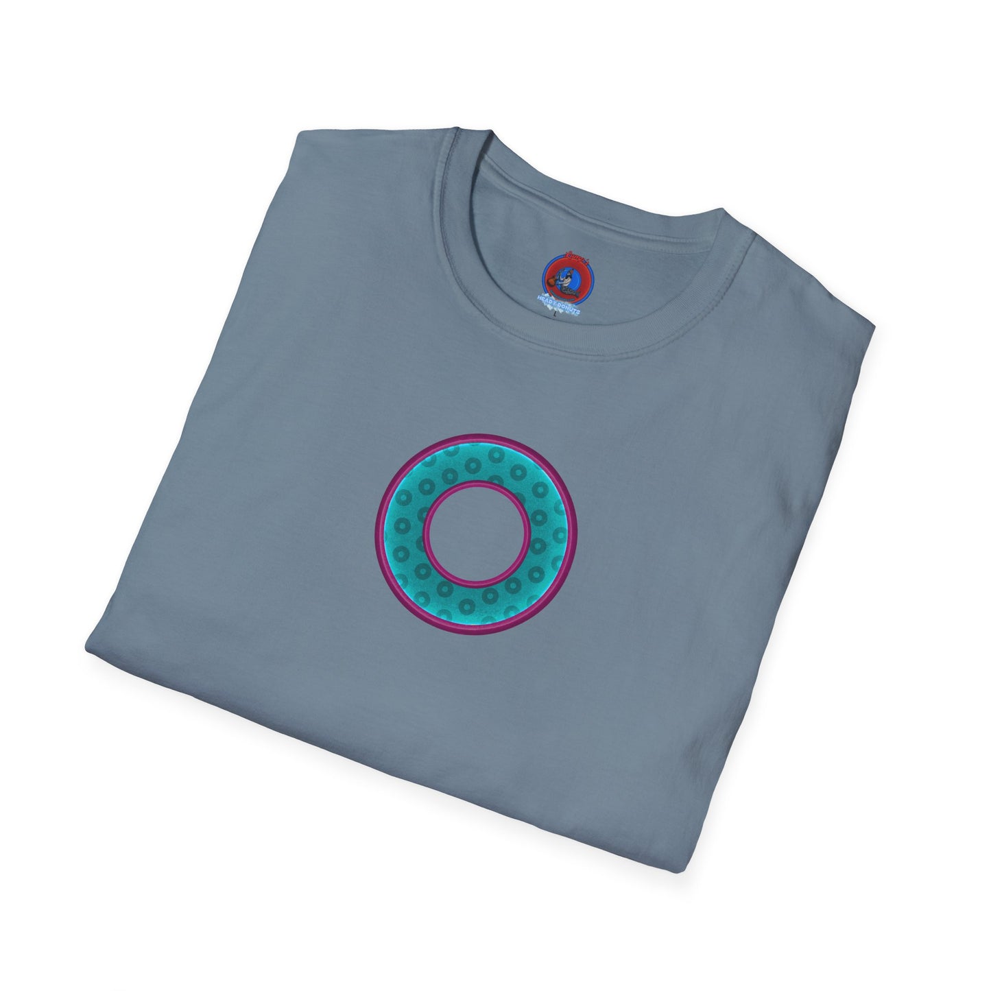 Plain Donuts/Unisex Soft-Style - "Plain Wide Mouthed Paradoxical Donuts" - teal/purple donuts