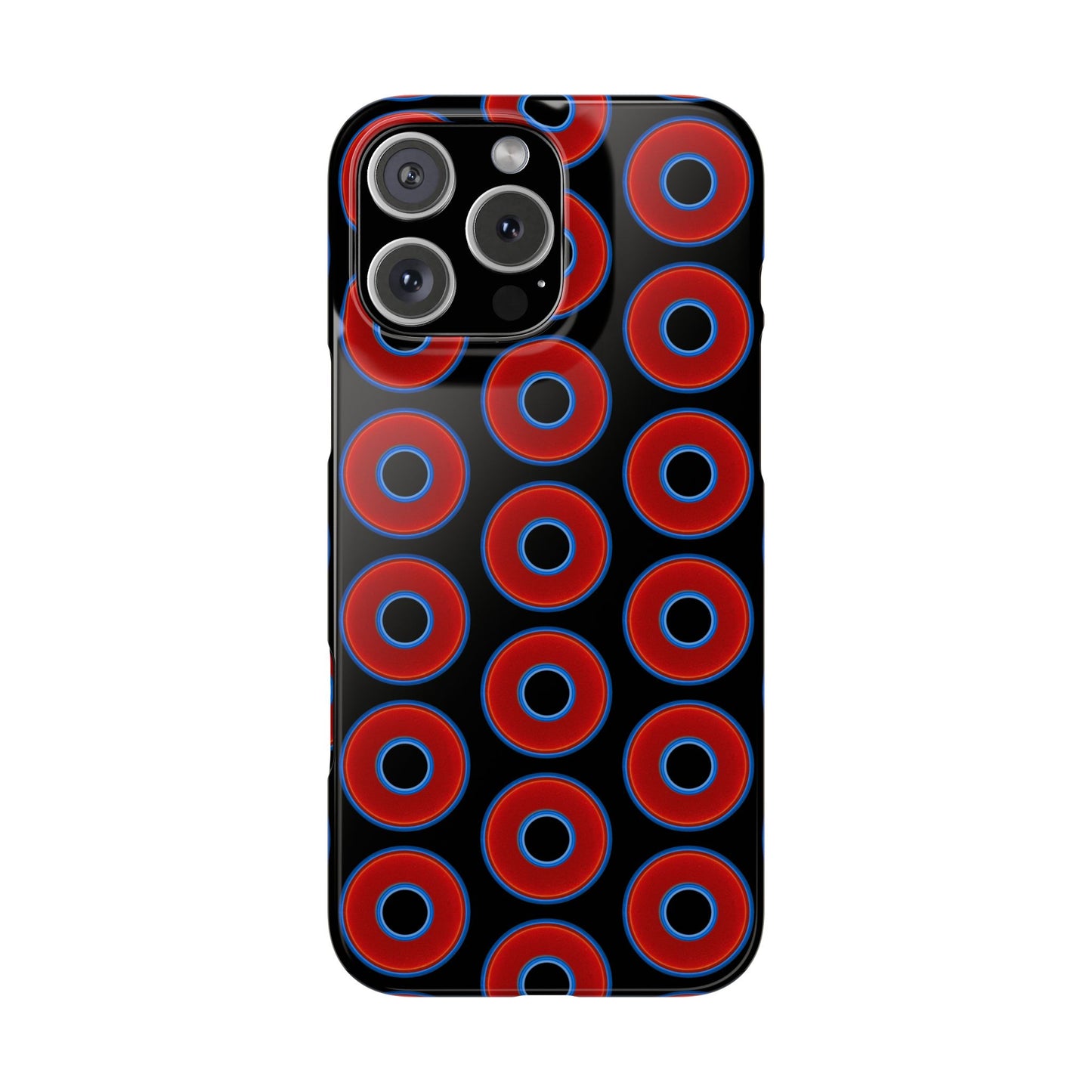 Lumpy Donut Snap Case - red vivid donut print w/black background