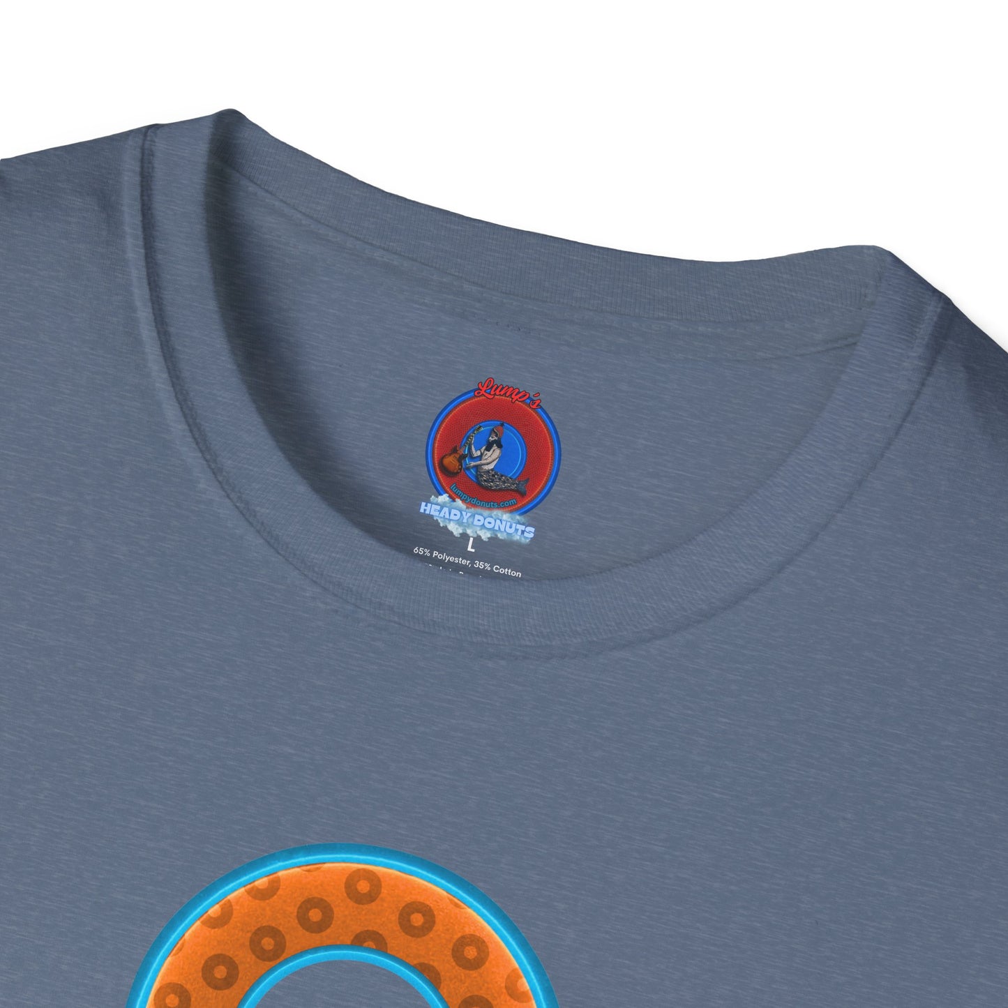 Plain Donuts/Unisex Soft-Style - "Plain Wide Mouthed Paradoxical Donuts" - orange/aquamarine blue donuts