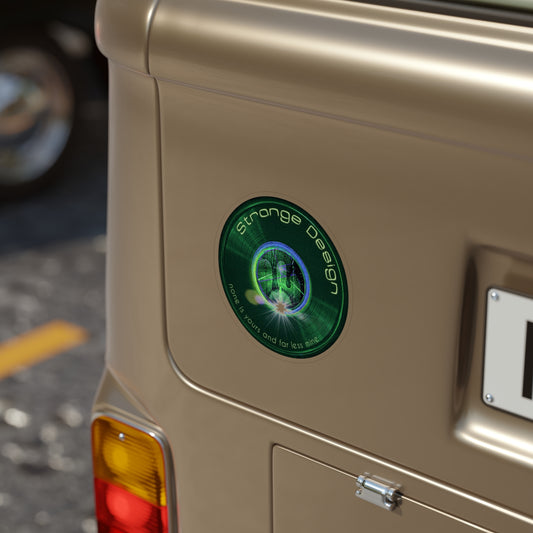 Donut Bumper/Outdoor Sticker - "Strangely Designed Donut Sticker" - green donut - [Die-Cut] 6"x 6"