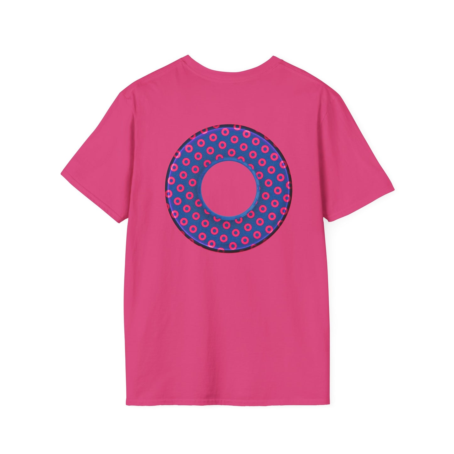 Plain Donuts/Unisex Soft-Style - "Plain Electric Paradoxical Donuts" - hot pink/navy blue donuts
