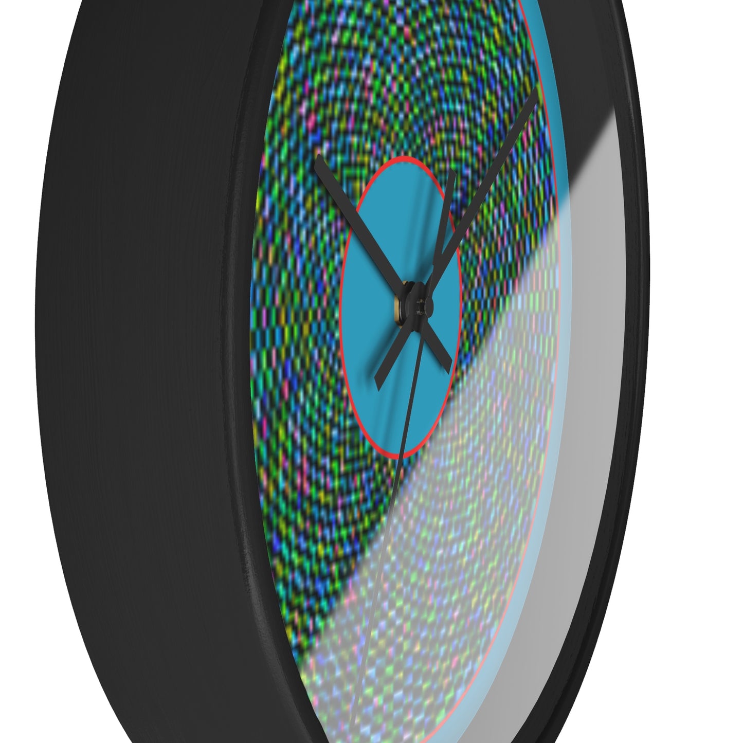 Lumpy Wall Clock - "Pixilated Donut" - variant 1 - tight outlined donut w/dark blue background