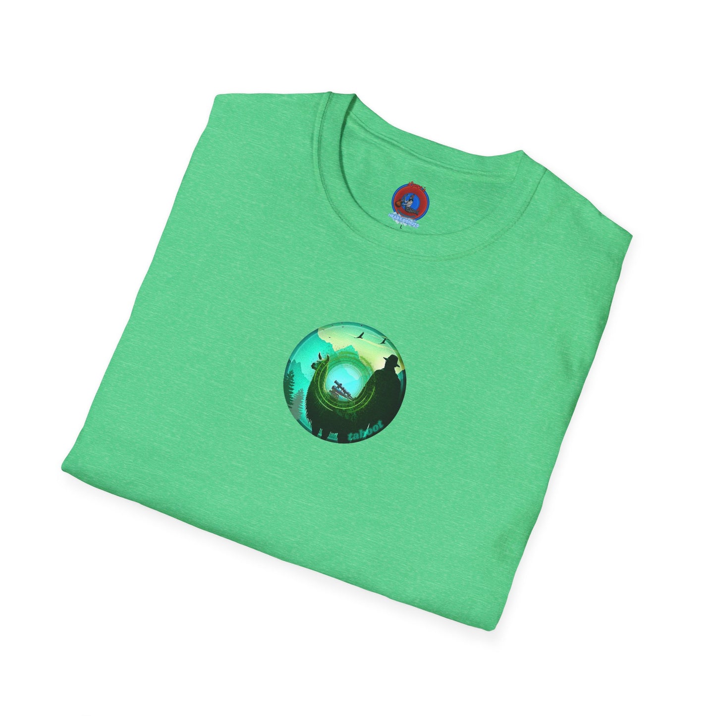 Lumpy Coffee Traders Tee - Unisex Soft-Style - "Taboo, taboot!" - paradoxical logo donut - variant 2 - taboo, taboot front/logo back