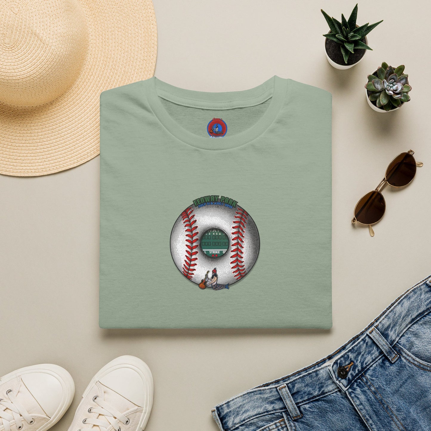 Classic Donut Tee - Unisex Soft-Style - "Phenway Ballpark Donuts" - white/red major league donut - variant 6