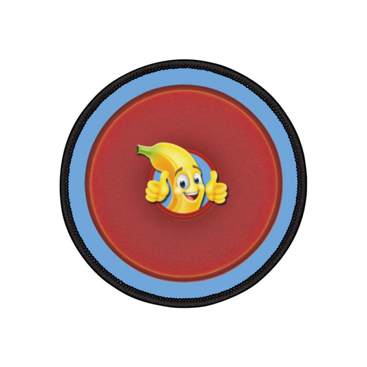Iron-On Donut Patch - "Dis Sheet, it's Bananas" - variant 4 - red donut
