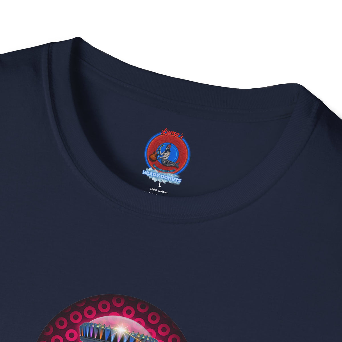 Classic Donut Tee - Unisex Soft-Style - "Donuts now Served on the Mothership" - series 1.0  - variant 2  - red/red paradoxical donut
