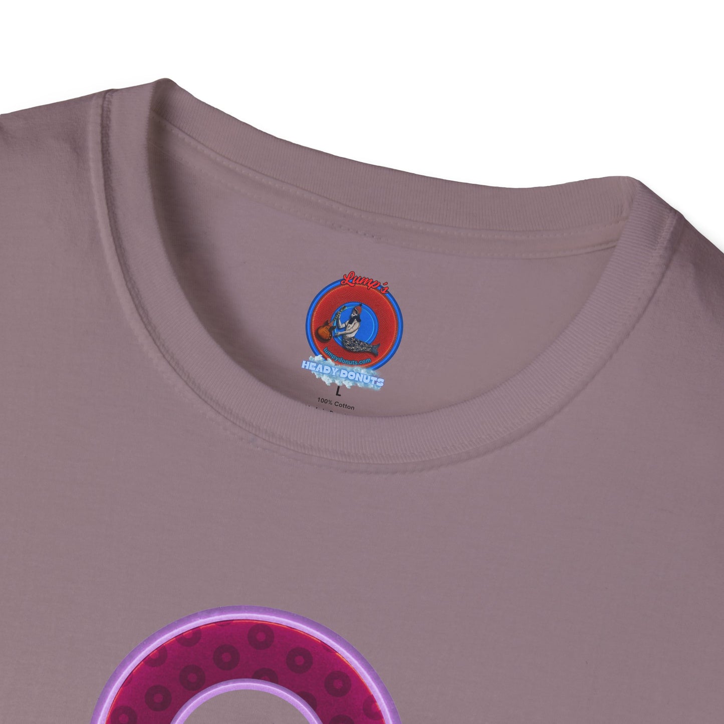 Plain Donuts/Unisex Soft-Style - "Plain Wide Mouthed Paradoxical Donuts" - red-purple/light purple donuts
