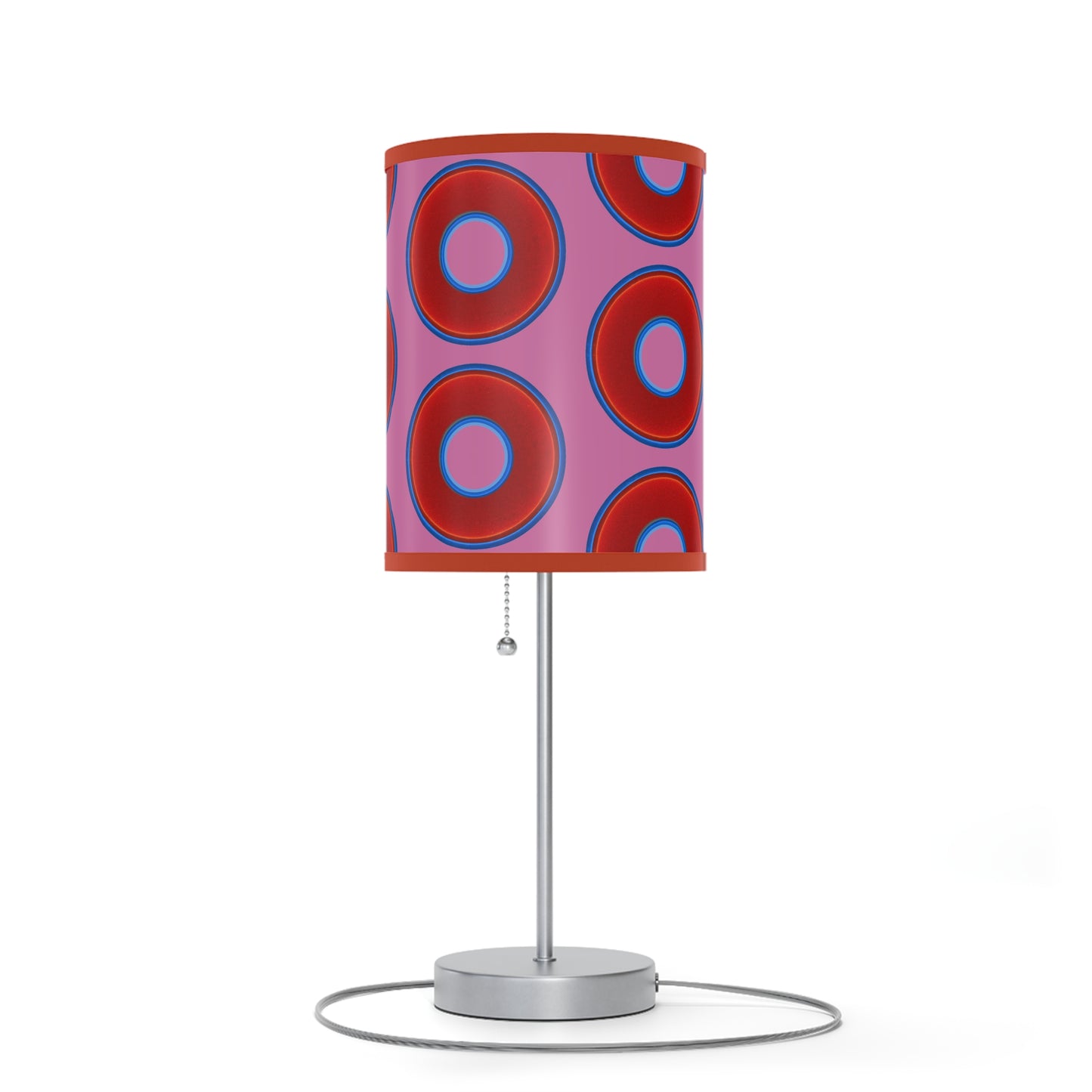 Lumpy Accent Lamps - red vivid donuts w/pink background