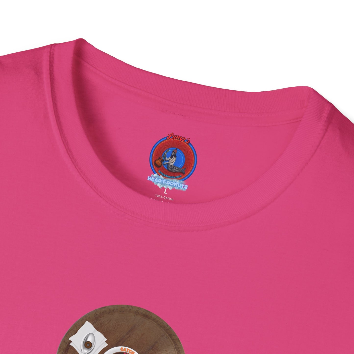 Coffee Traders Tee - Unisex Soft-Style - "Columbia House CDs " - paradoxical donut - variant 1 - coffee front/logo back