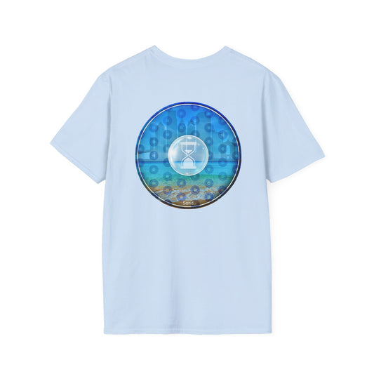 Classic Donut Tee - Unisex Soft-Style - "Philly Special: Still Loading Sand" - vivid blue paradoxical pic donut - variant 2