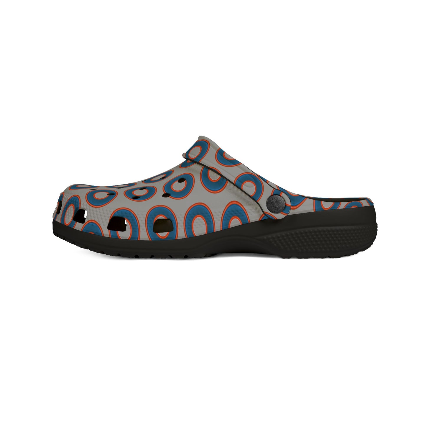 Spatchcocks - donut slip-on shoes - blue rustic donuts w/light gray background [unisex]