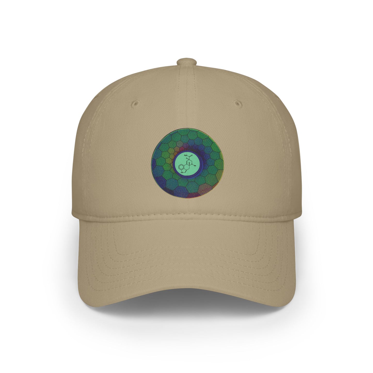 Lumpy Donut Baseball Cap - "Dr. Albert Hofmann" - variant 3 - green hexadonut w/