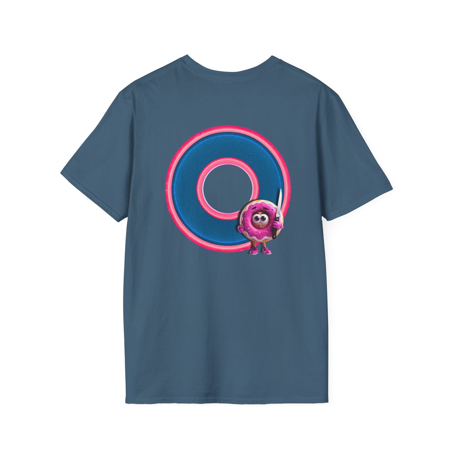 Classic Donut Tee - Unisex Soft-Style - "My Friend the Donut " - series 1.0  - variant 2 - blue/pink donut