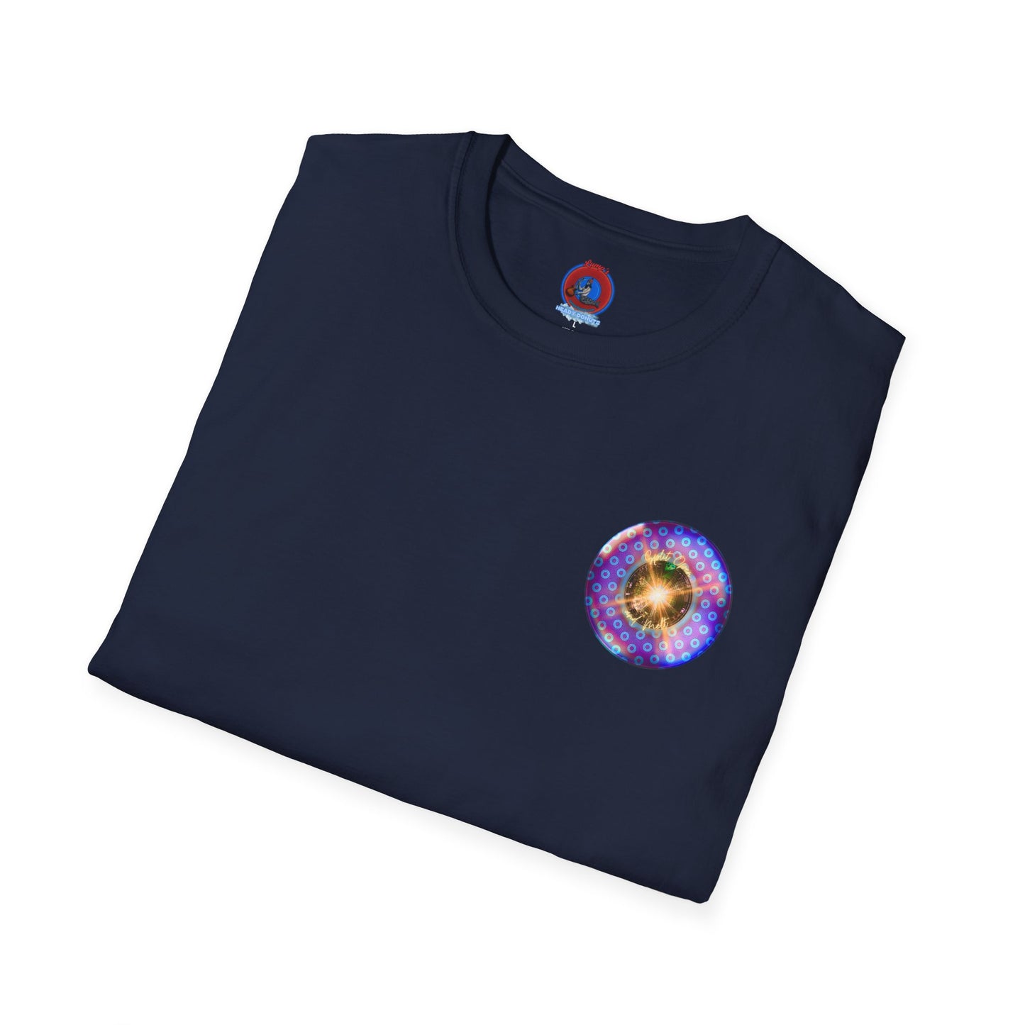 Classic Donut Tee - Unisex Soft-Style - "Donut Melts" - purple/blue paradoxical donut