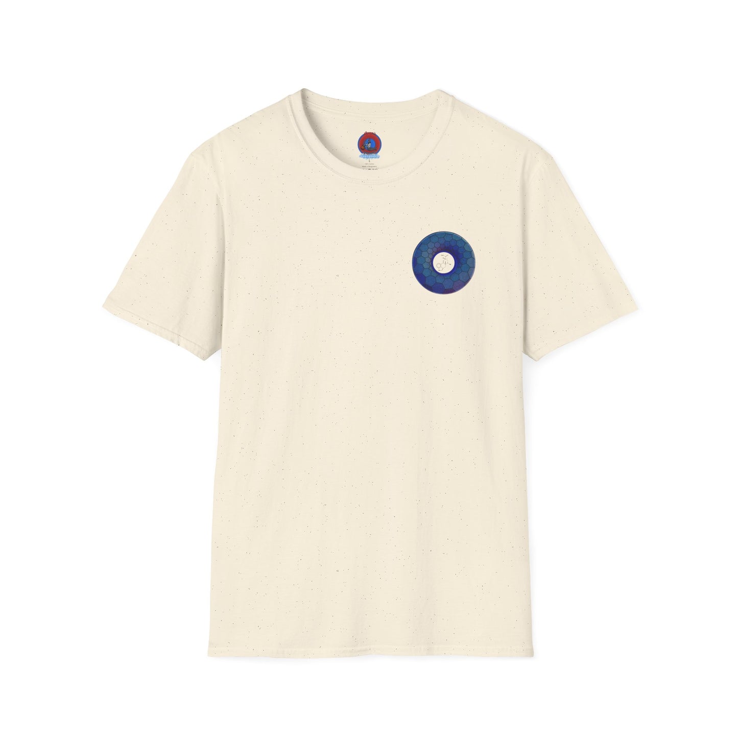 Classic Donut Tee - Unisex Soft-Style - "Dr. Albert Hofmann's Favorite Donut" - series 1.0  - variant 2 - blue hexadonut
