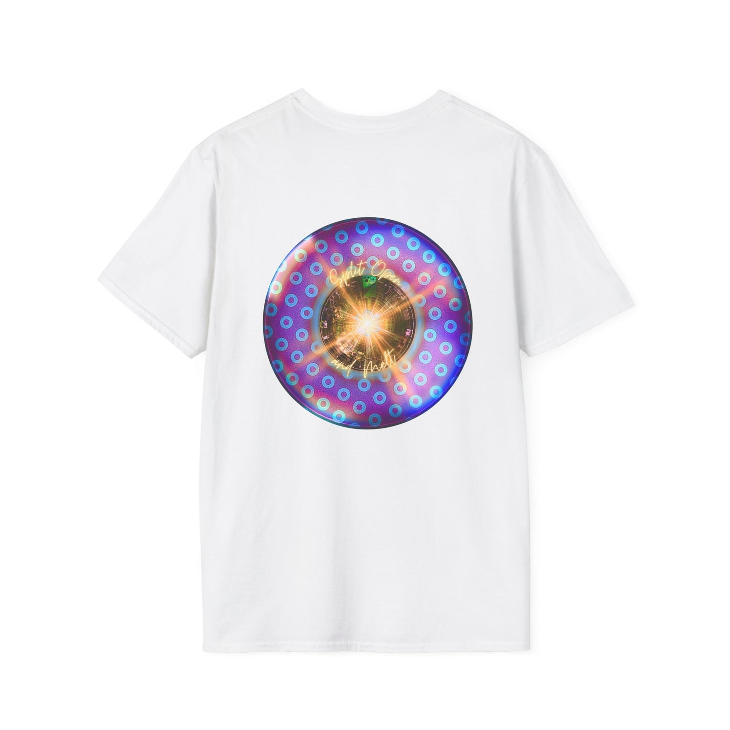 Classic Donut Tee - Unisex Soft-Style - "Donut Melts" - purple/blue paradoxical donut