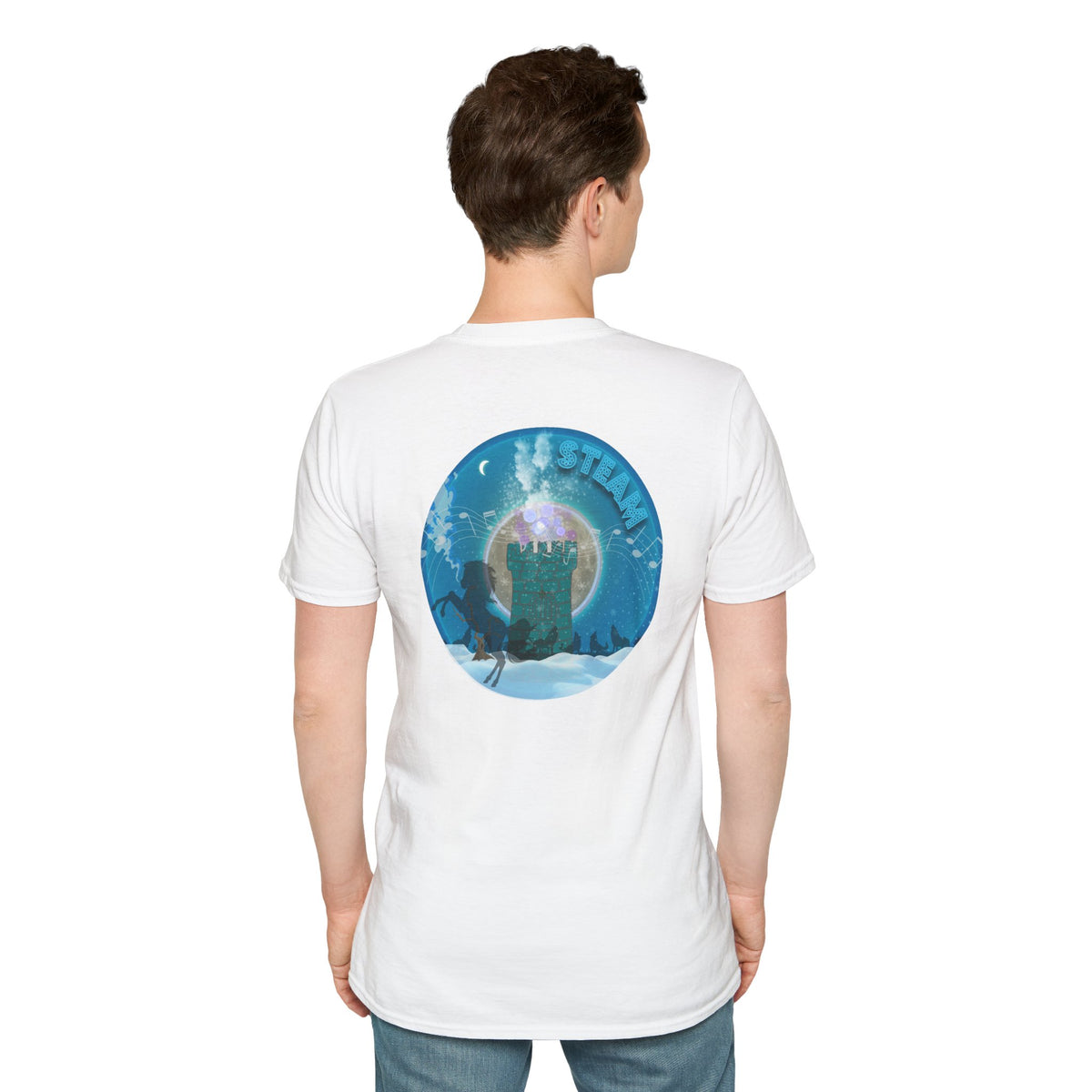 Classic Donut Tee - Unisex Soft-Style - "Steaming Fresh Donuts" - series 1.0 - vivid blue donut