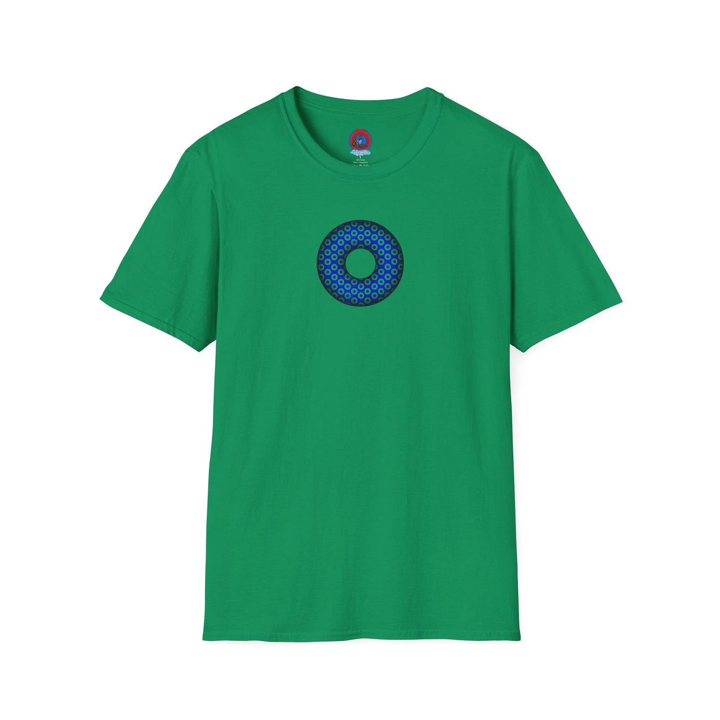 Plain Donuts/Unisex Soft-Style - "Plain Paradoxical Grided Donuts" - light green/blue donuts