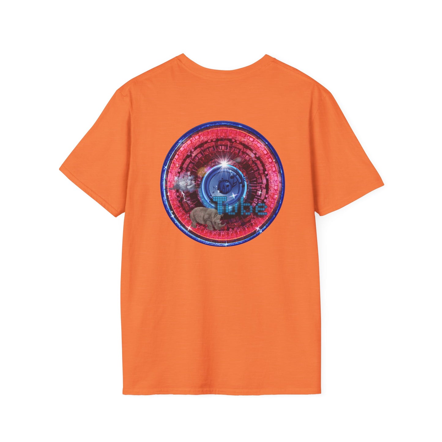 Classic Donut Tee - Unisex Soft-Style - "Rhinos Do Run From Thunder" - series 1.0  - variant 2 - red donut