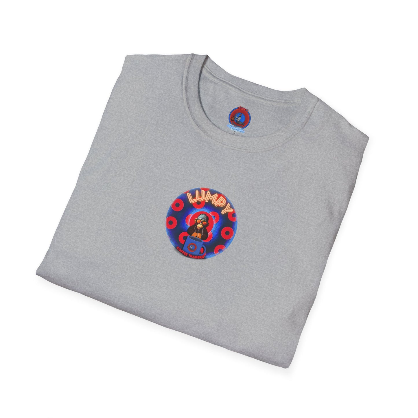 Coffee Traders Tee - Unisex Soft-Style - "Cat's Meow " - paradoxical donuts - variant 2 - logo front/cats back